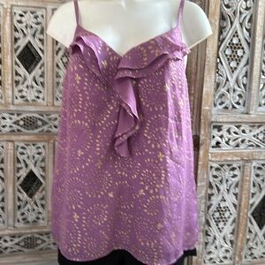 Ann Taylor LOFT  Pink Ruffled Sleeveless Camisole